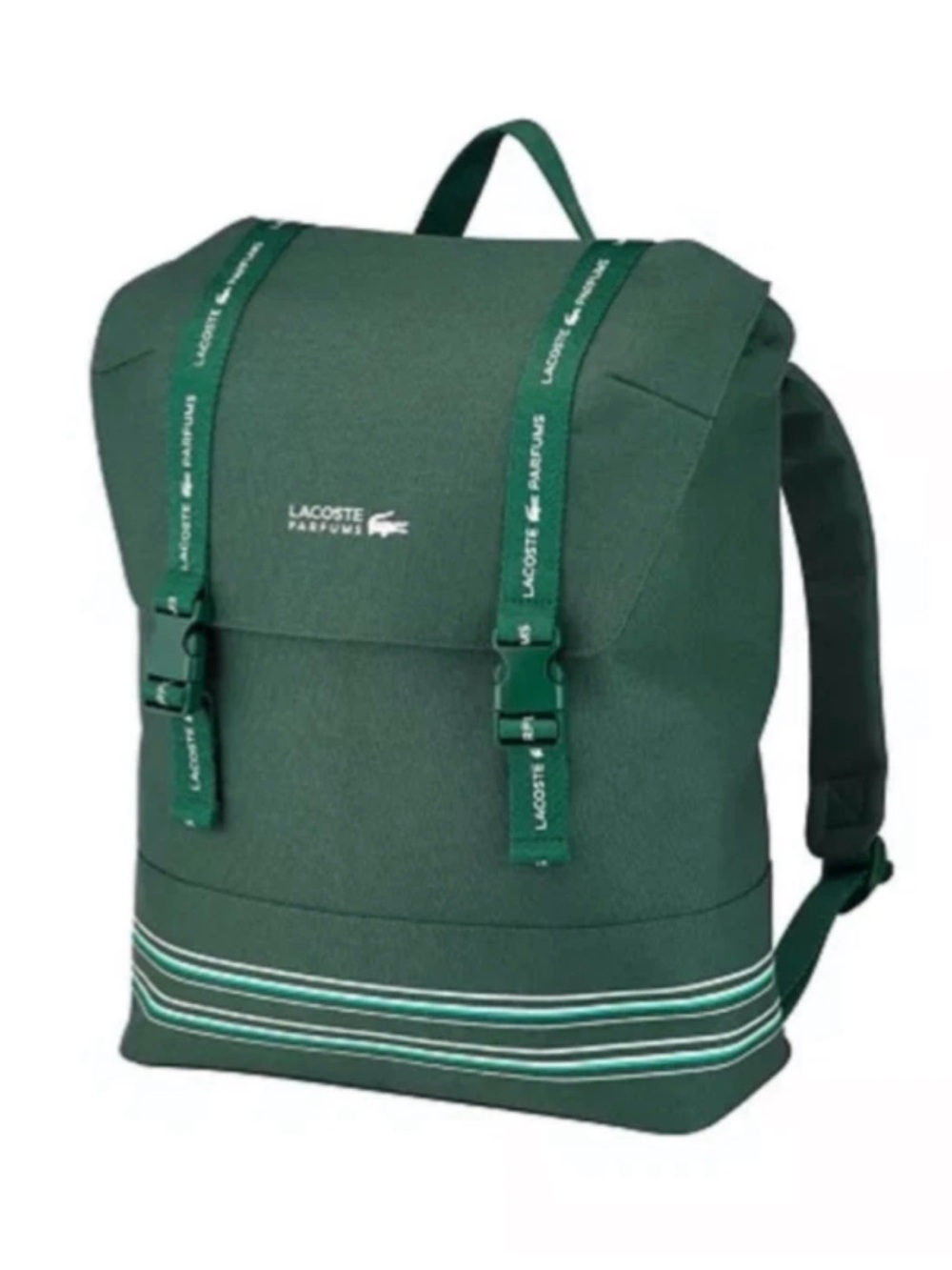 Lacoste Green Flap-Over Backpack